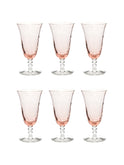 Vintage 1920s Huntington Pink Optic Panel Iced Tea Glasses Set of Six Weston Table