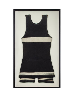  Vintage 1920s Navy with Cream Inset Bathing Suit Weston Table 