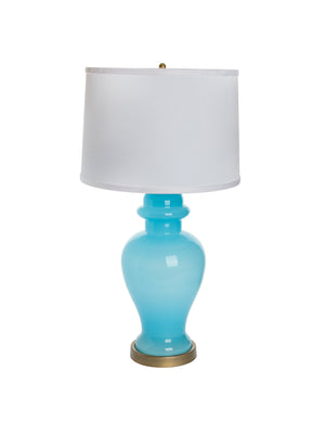  Vintage 1920s Opaline Robin's Egg Blue Lamp Weston Table 