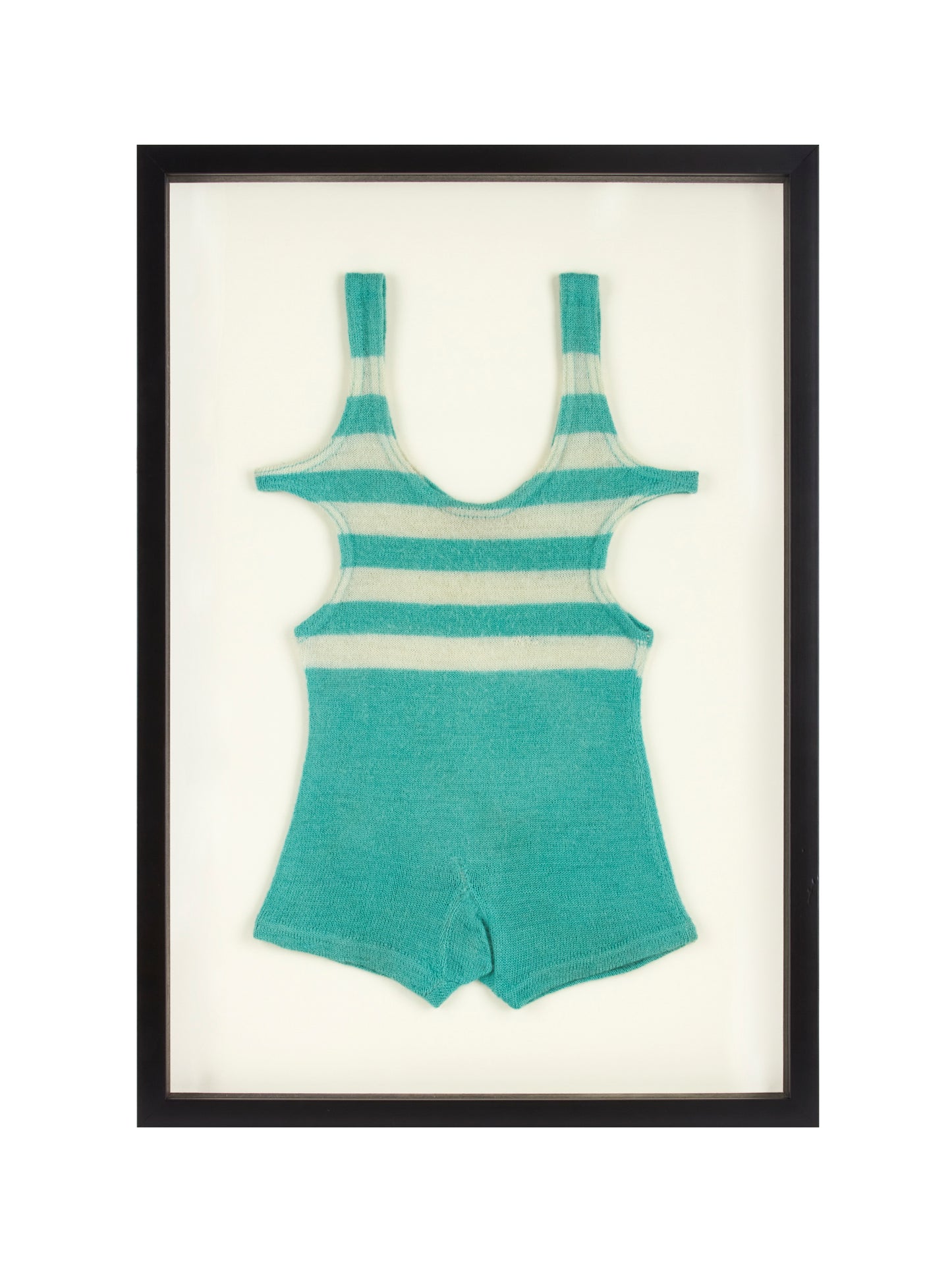 Vintage 1920s Seafoam Green Striped Bathing Suit Weston Table