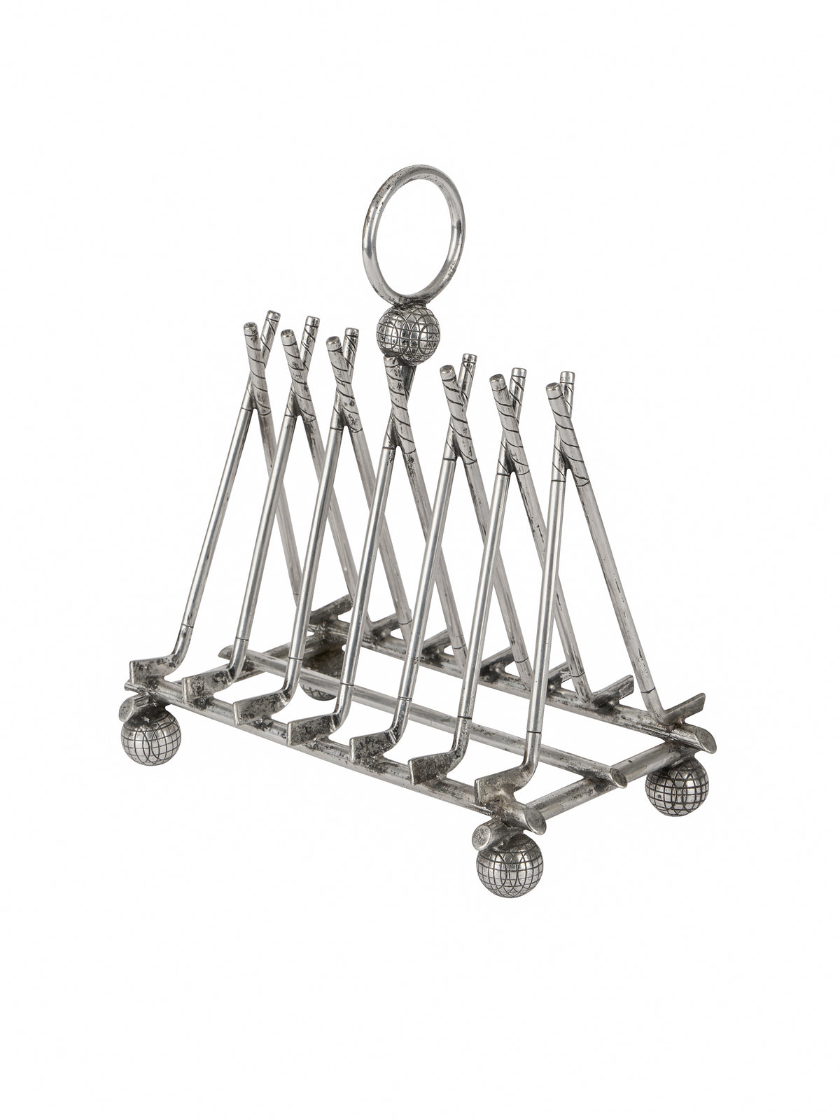 Vintage 1920s Silver Plate Golf Clubs Toast Rack Weston Table