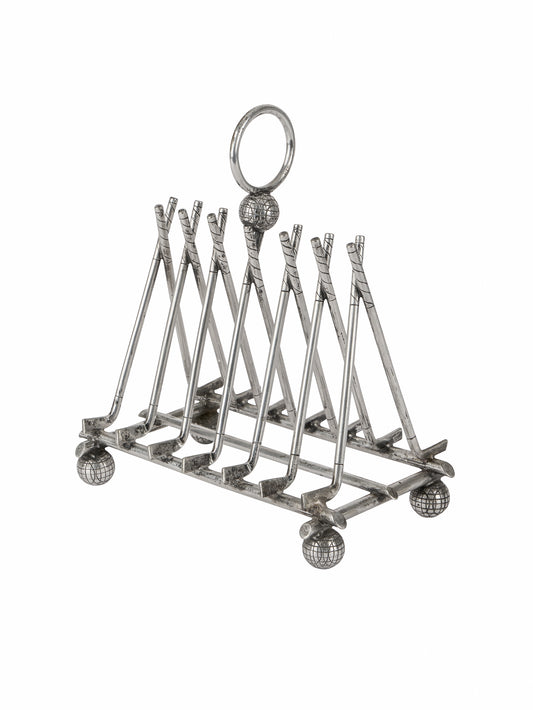 Vintage 1920s Silver Plate Golf Clubs Toast Rack Weston Table