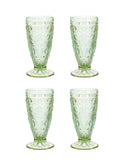 Vintage 1920s Tiara Chantilly Green Iced Tea Glasses Set of Four Weston Table