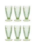 Vintage 1920s Tiara Chantilly Green Iced Tea Glasses Set of Six Weston Table