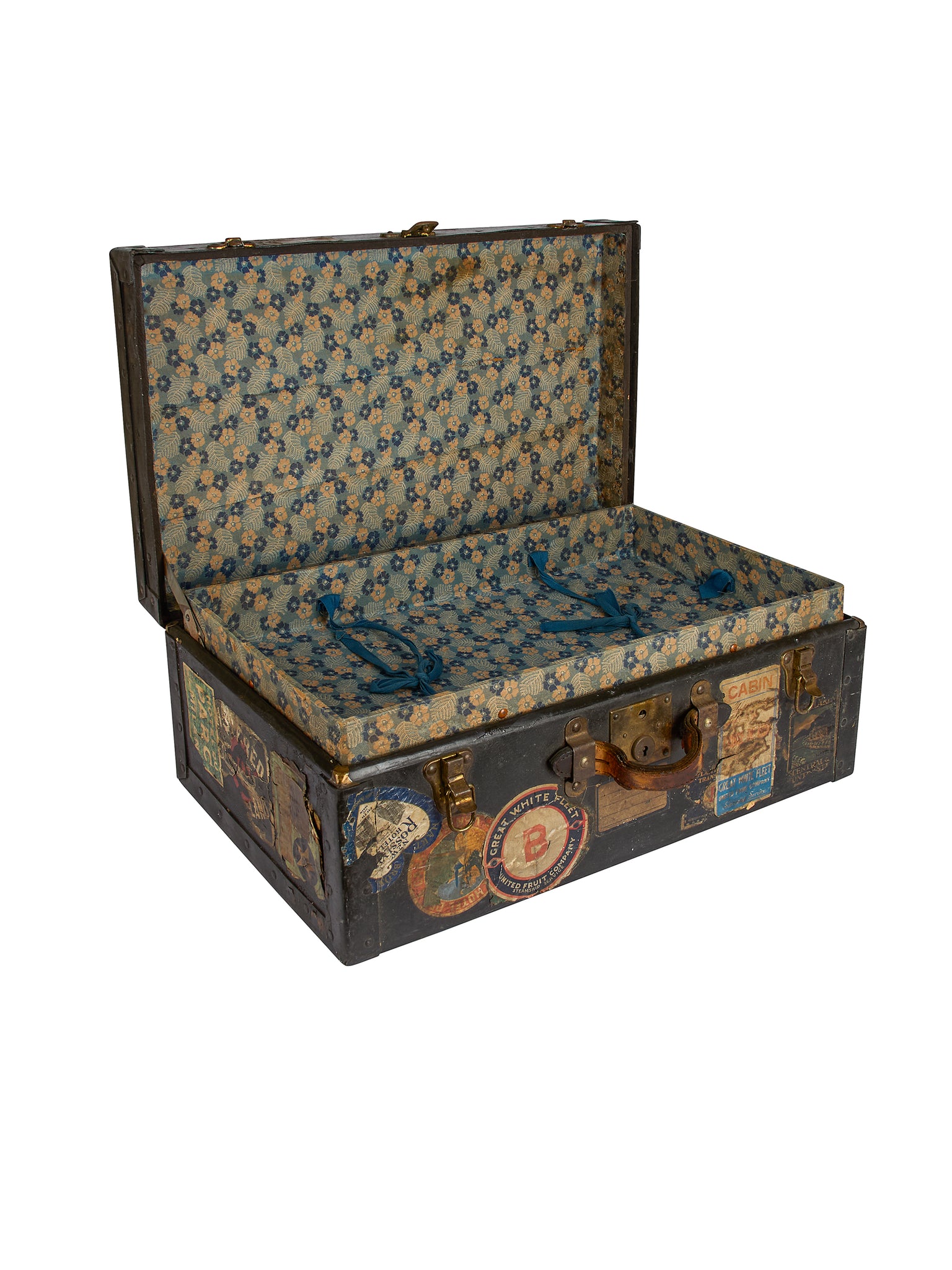 Vintage 1920s Travel Sticker Trunk Weston Table