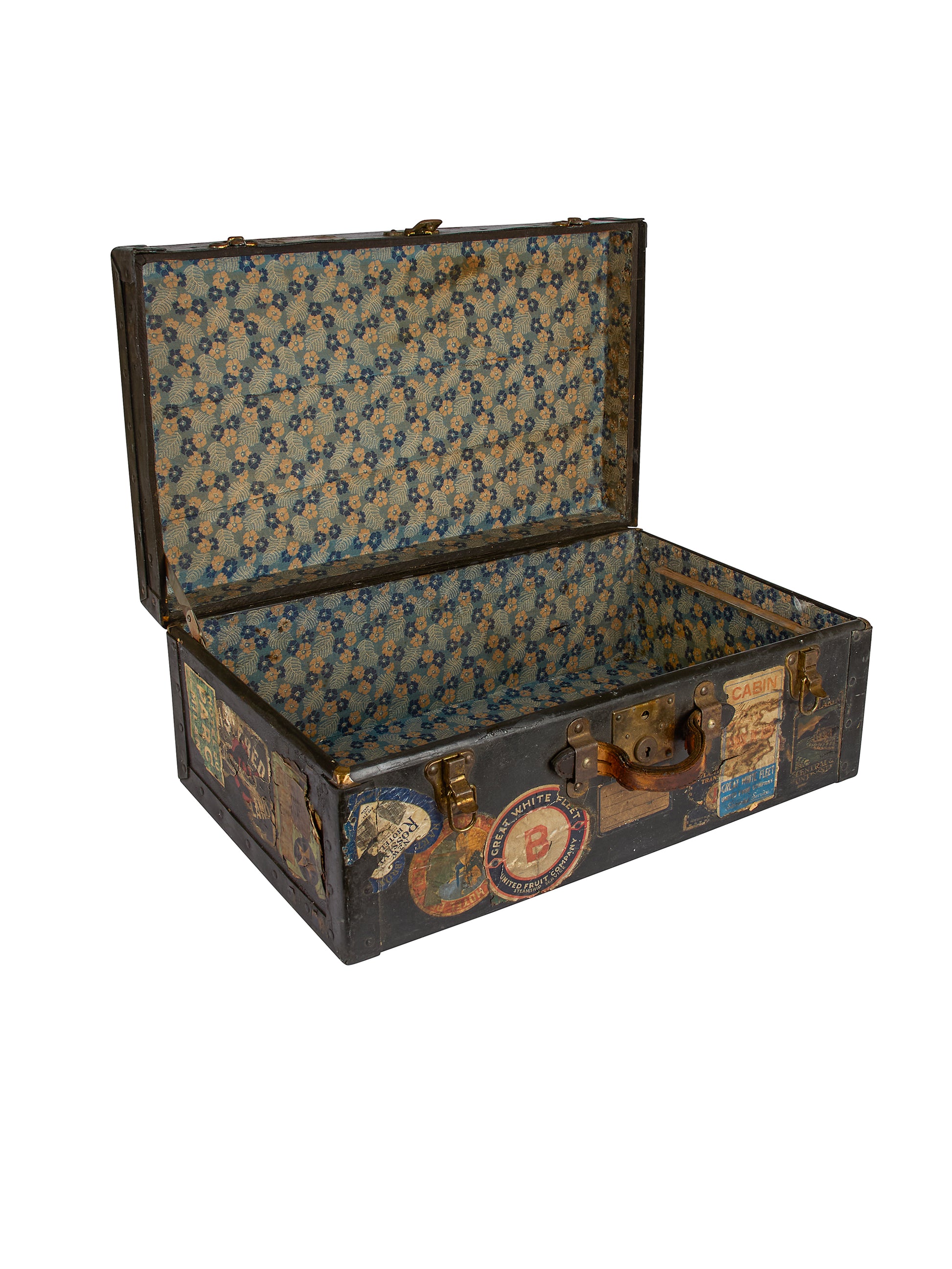 Vintage 1920s Travel Sticker Trunk Weston Table