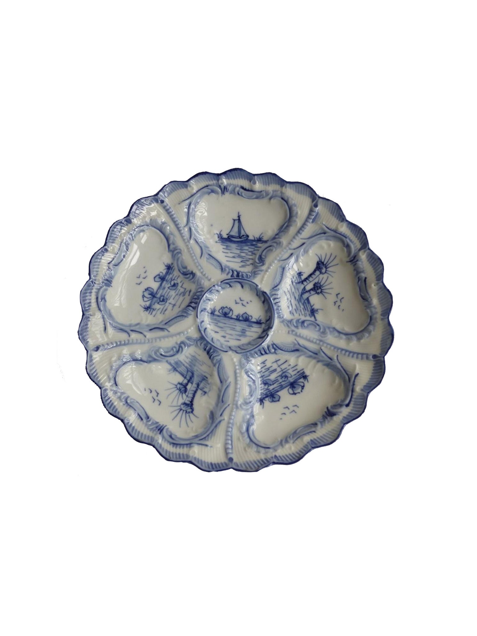 Vintage 1920s Delft Oyster Plate Weston Table
