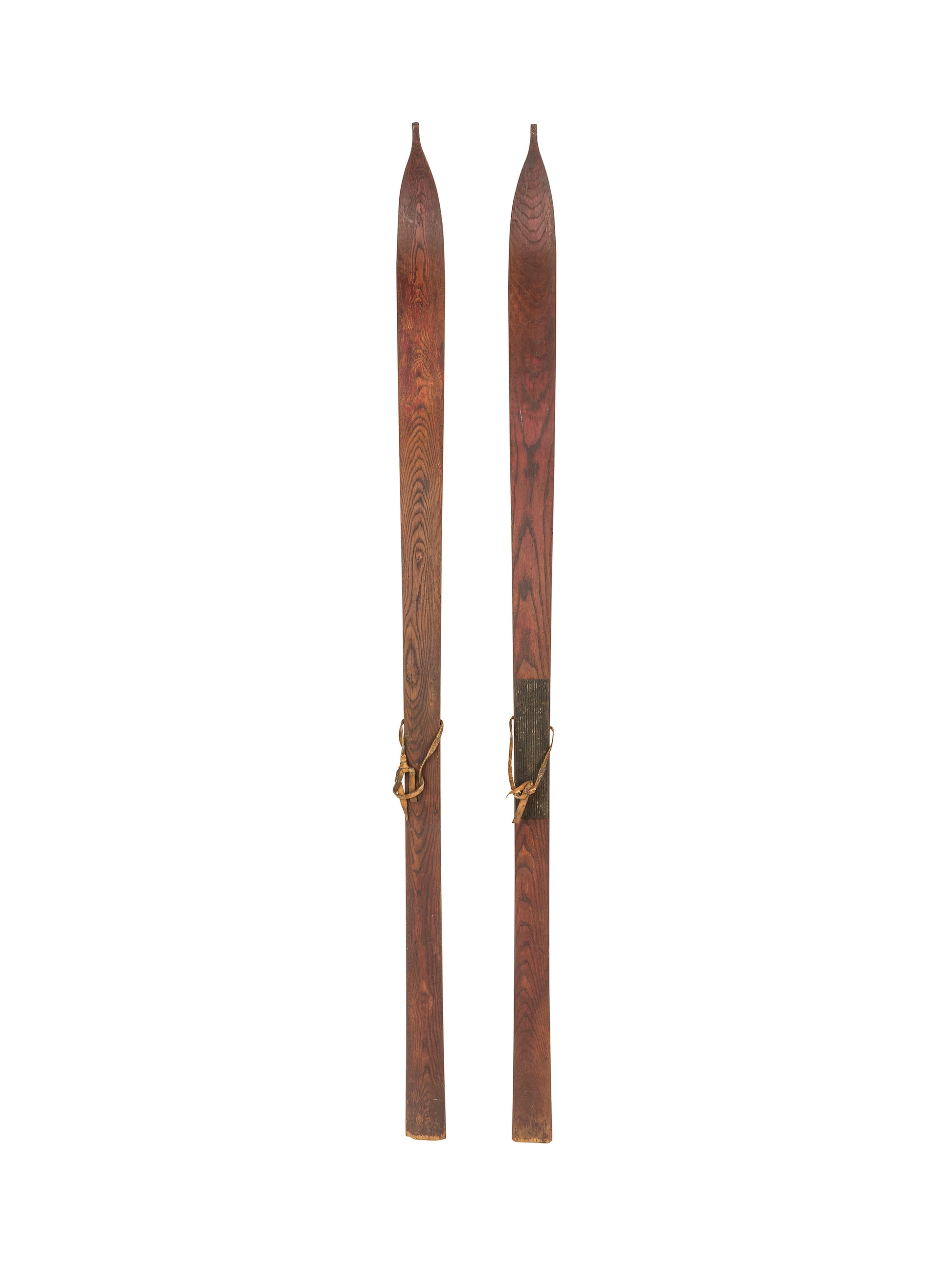 Vintage 1920s Wooden Skis with Carved Tips Weston Table