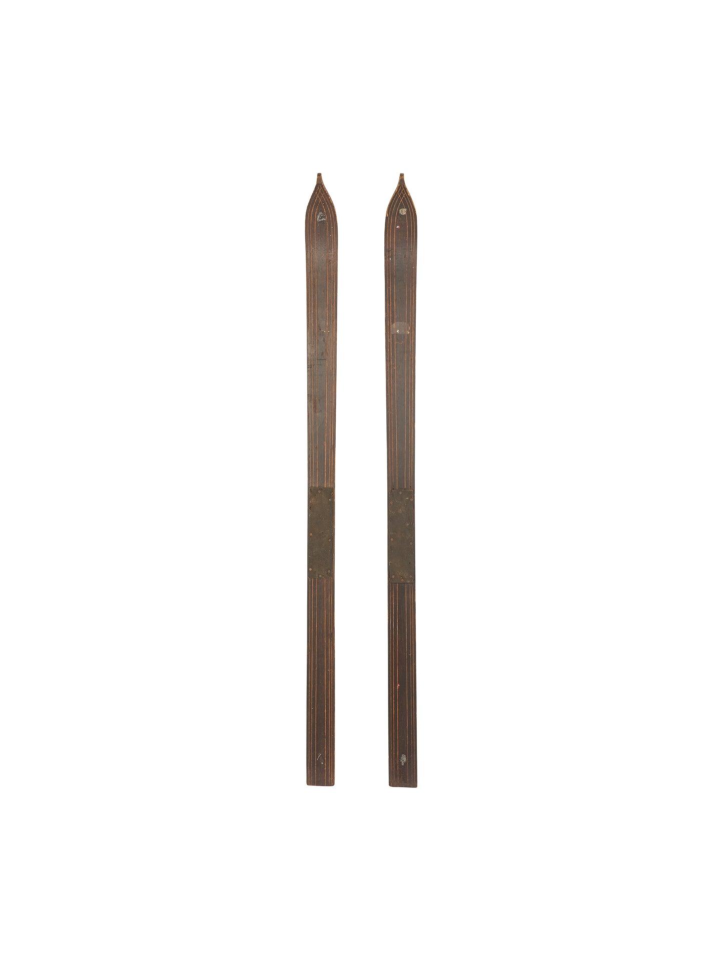Vintage 1920s Wooden Skis with Carved Tips Weston Table