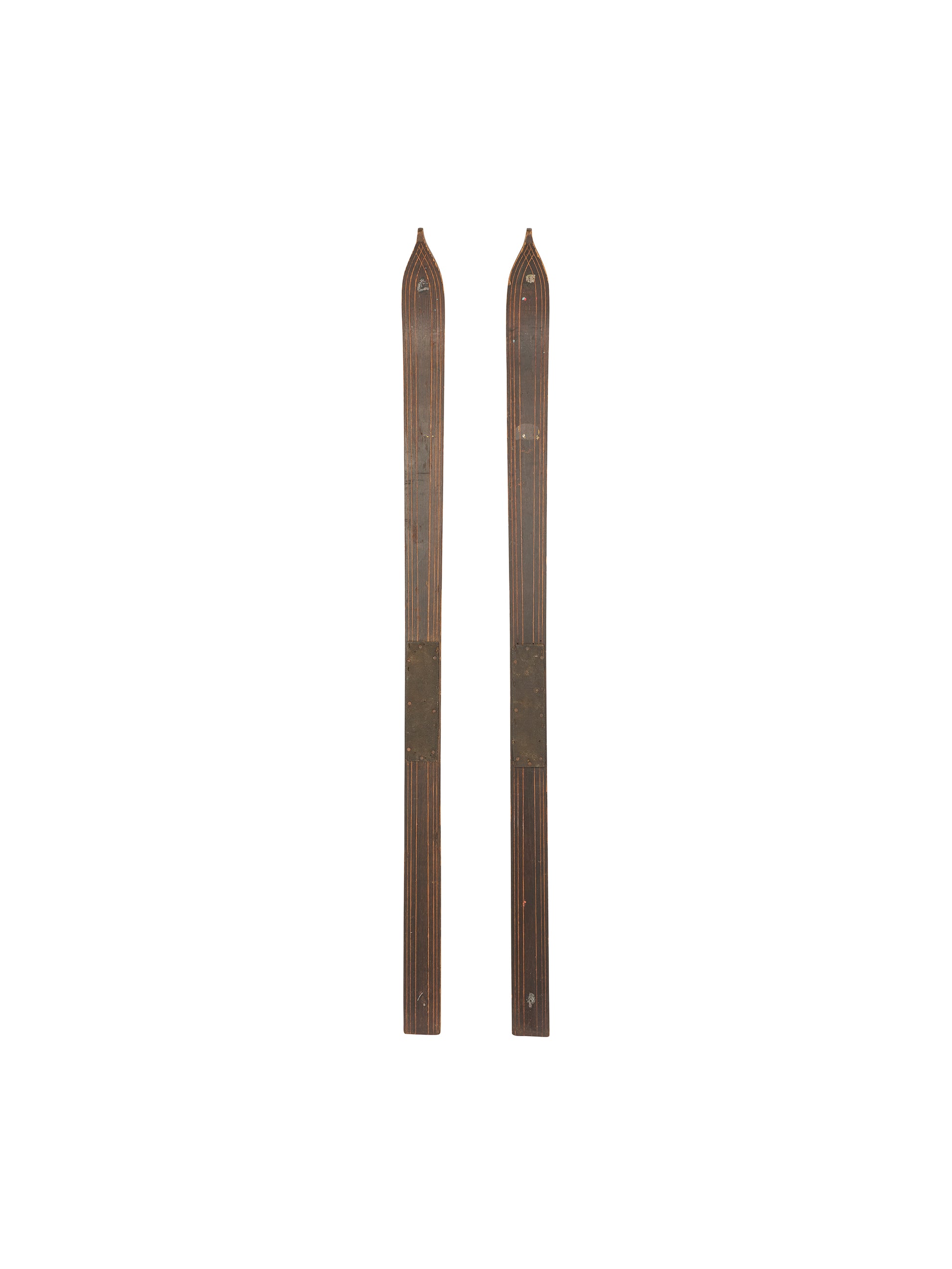 Vintage 1920s Wooden Skis with Carved Tips Weston Table