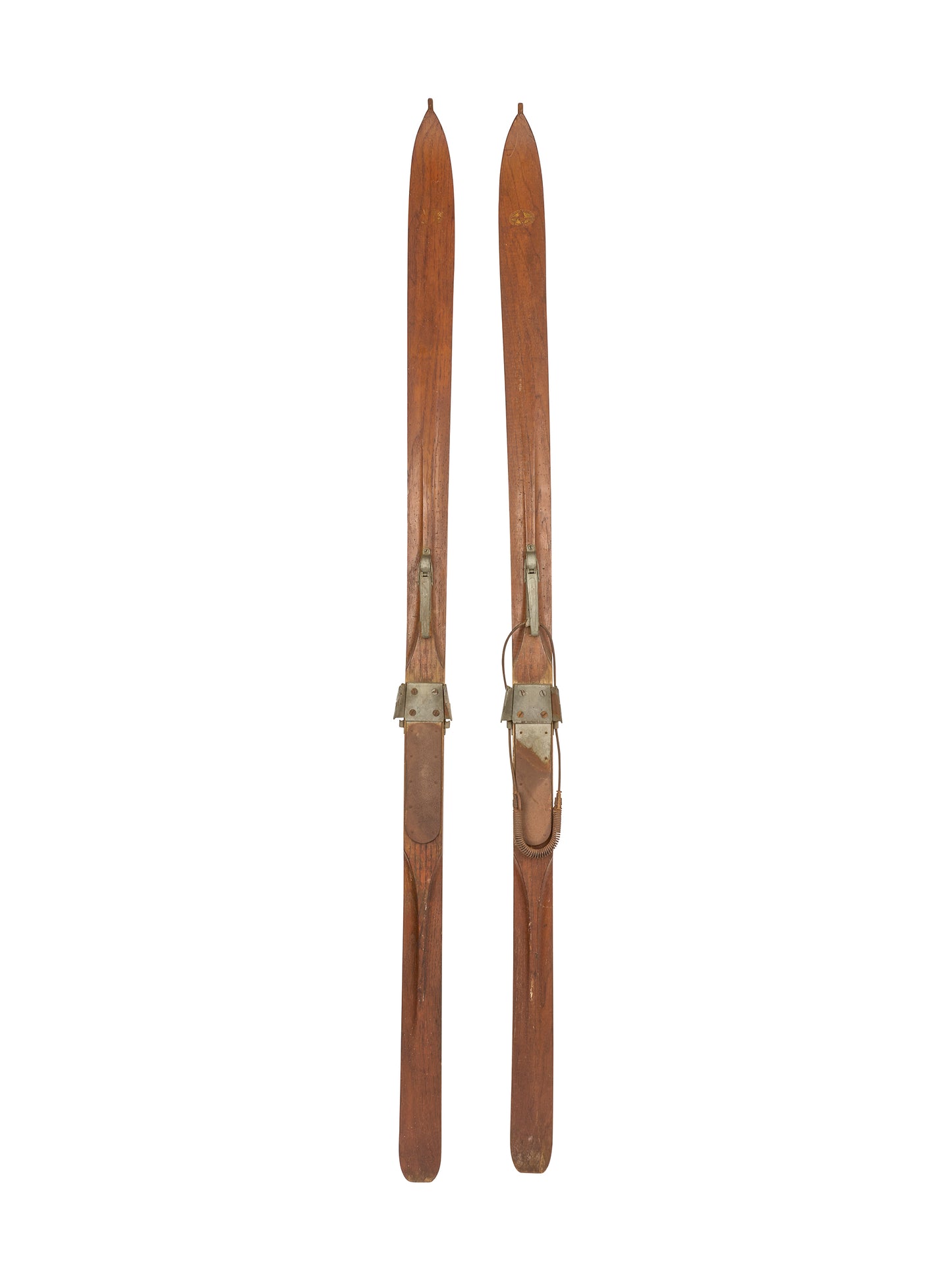 Vintage 1920s Wooden Skis with Carved Tips Weston Table