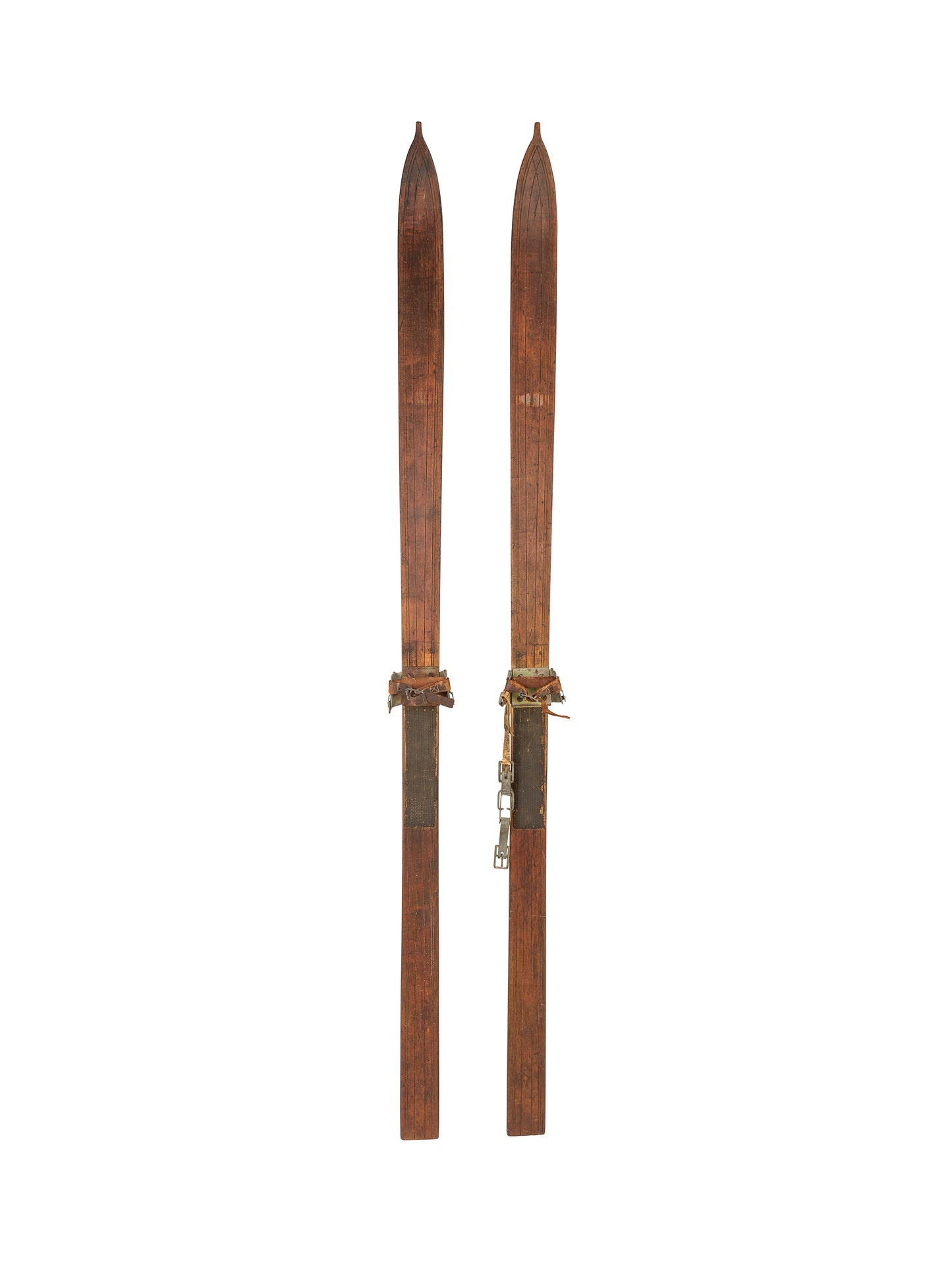 Vintage 1920s Wooden Skis with Carved Tips Weston Table