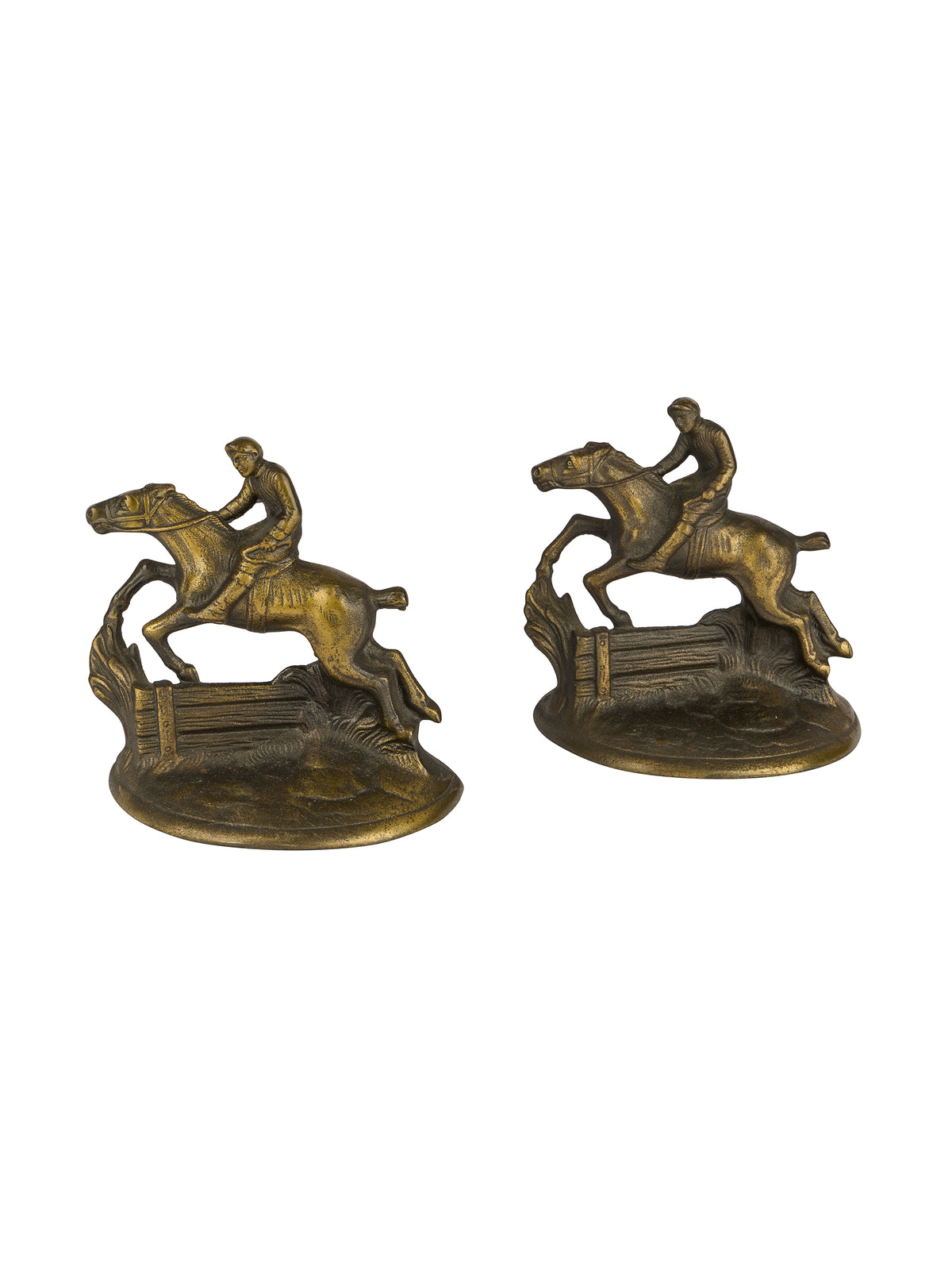 Vintage 1925 Hubley Fox Hunting Horse & Rider Bookends Weston Table