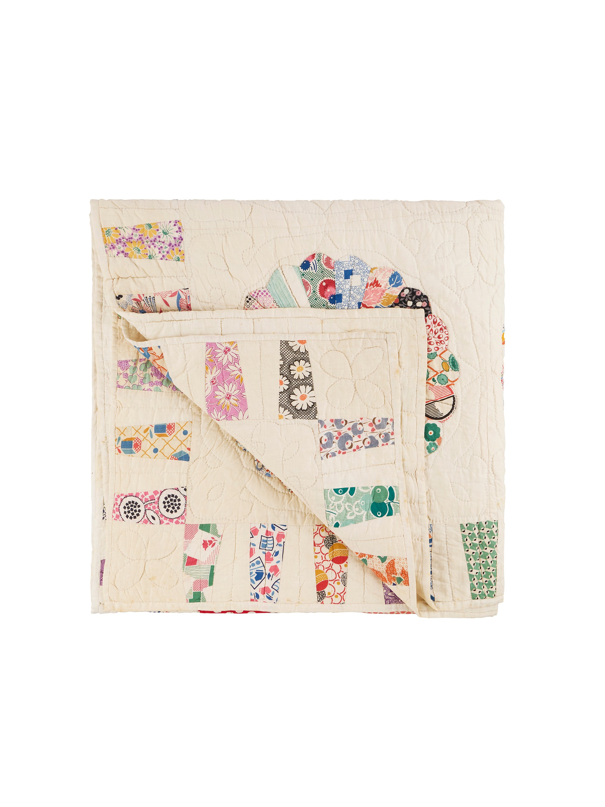 Vintage 1930s American Dresden Hand Stitched Quilt Weston Table