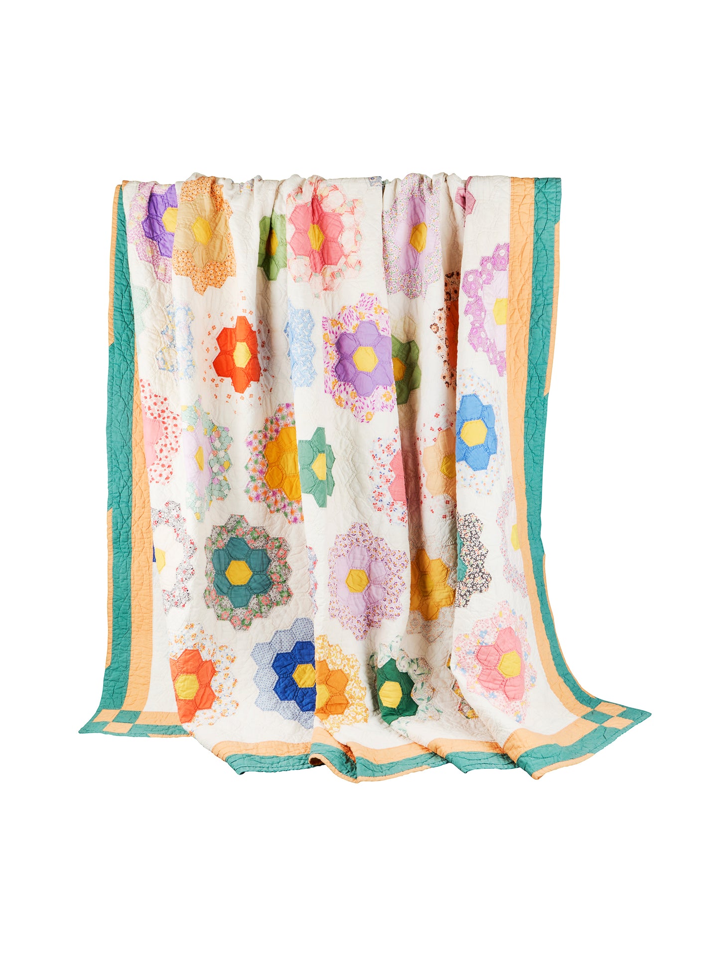 Vintage 1930s American Flower Garden Quilt Weston Table