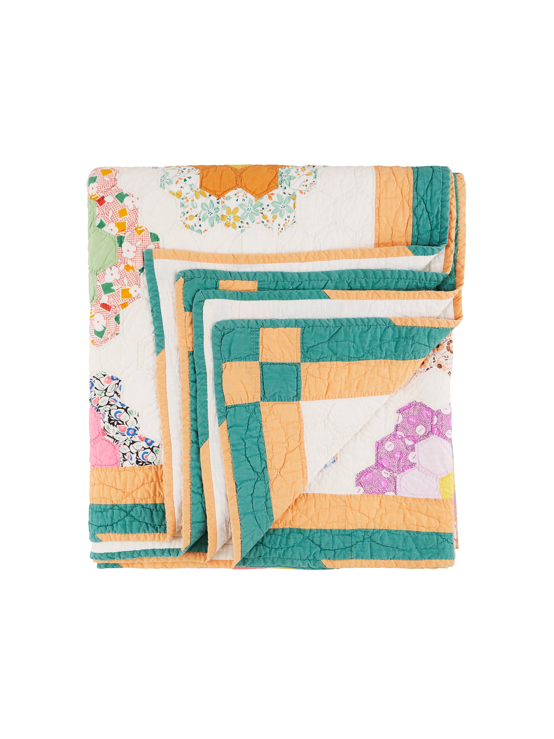 Vintage 1930s American Flower Garden Quilt Weston Table