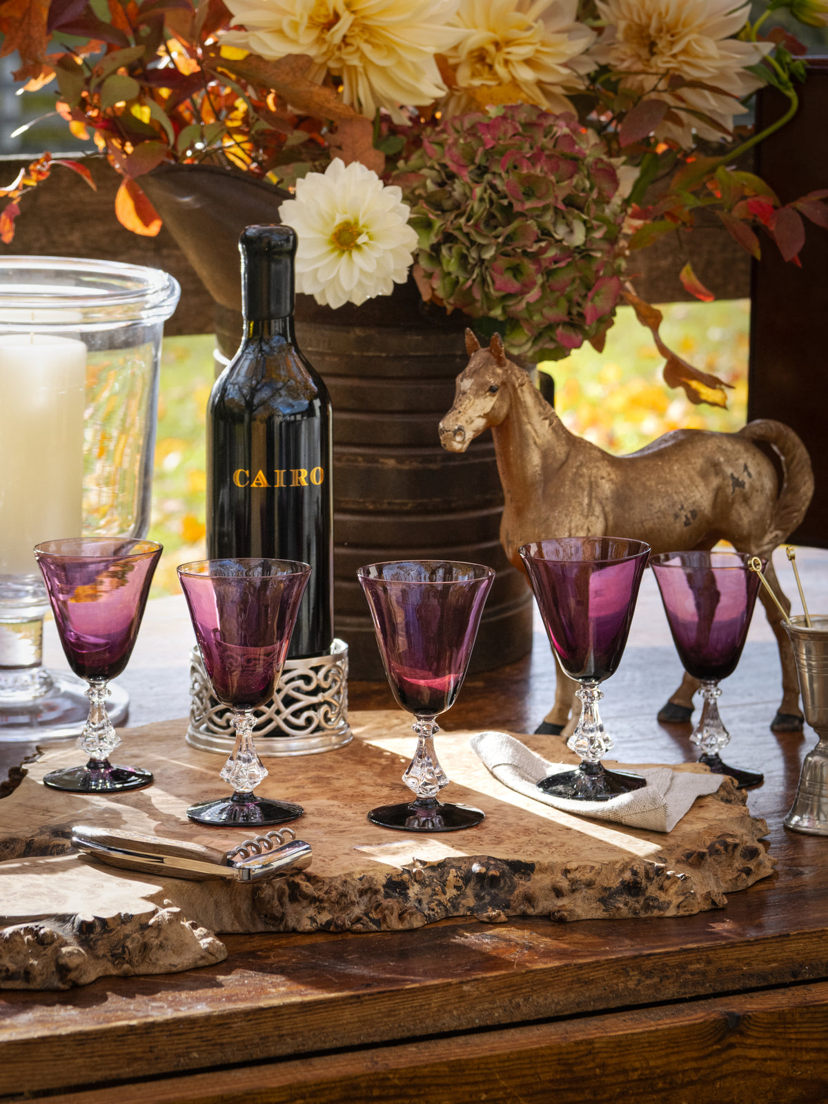 Vintage 1930s Amethyst Aperitif Glasses Weston Table