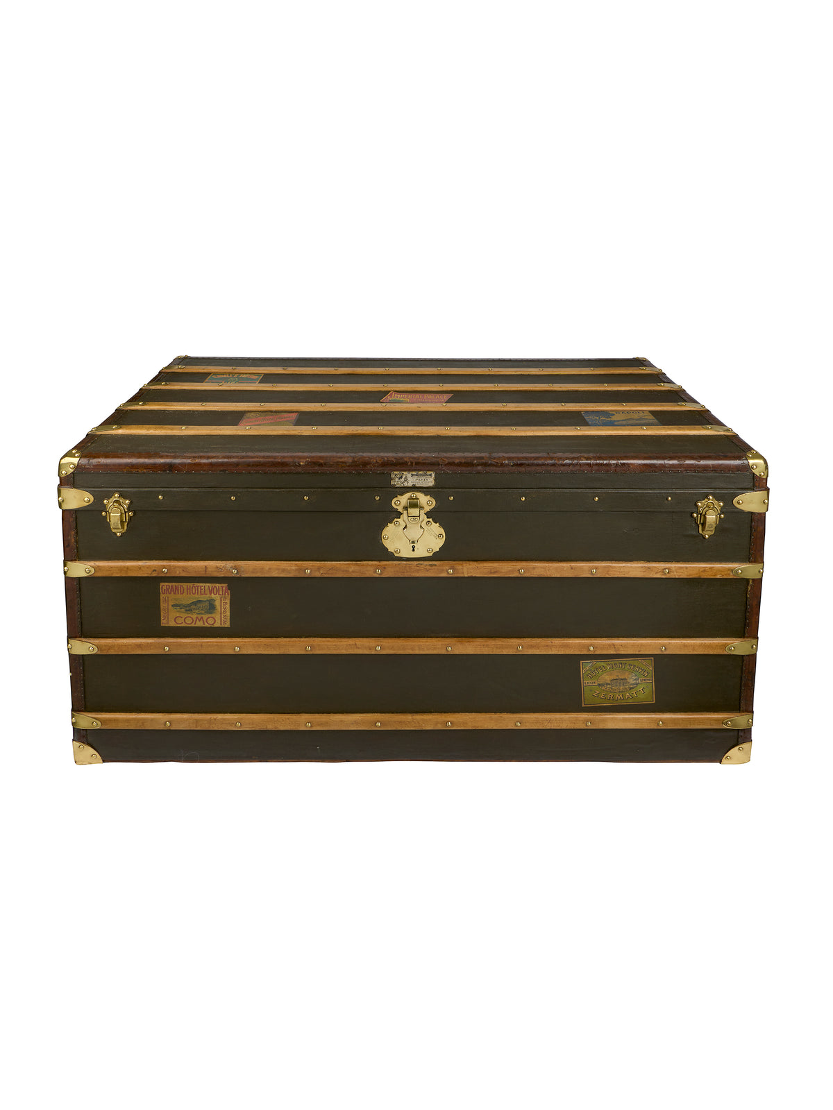 Vintage 1930s Au Touriste French Traveler's Trunk Weston Table