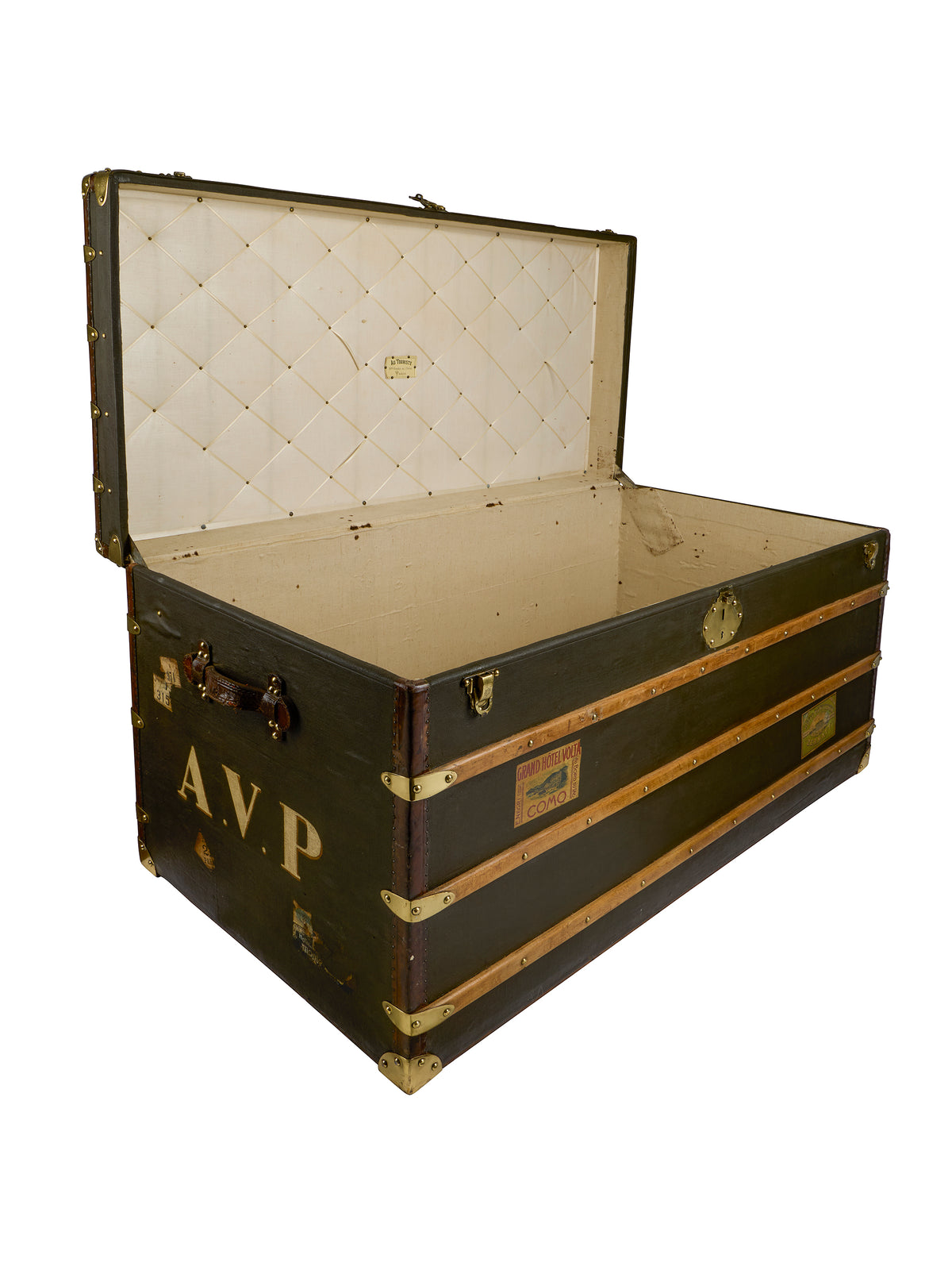 Vintage 1930s Au Touriste French Traveler's Trunk Weston Table