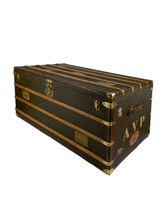 Vintage 1930s Au Touriste French Traveler's Trunk Weston Table