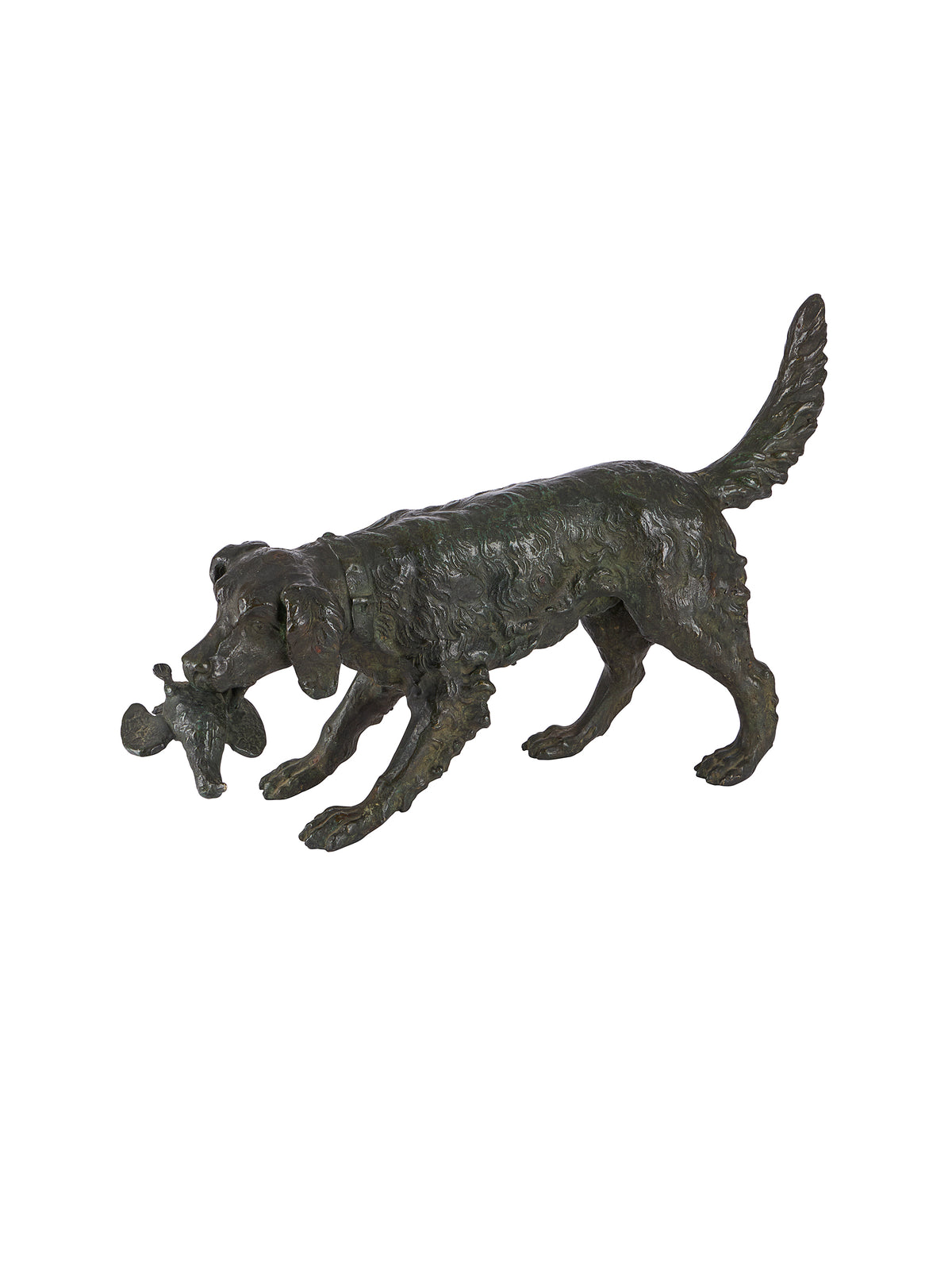 Vintage 1930s Bronze Hunting Dog Statue Weston Table