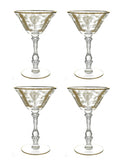 Vintage 1930s Rose Point Cambridge Gold Encrusted Sherbet Glasses Set of Four Weston Table