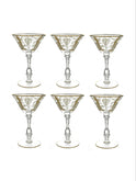 Vintage 1930s Rose Point Cambridge Gold Encrusted Sherbet Glasses Set of Six Weston Table