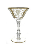 Vintage 1930s Rose Point Cambridge Gold Encrusted Sherbet Glasses Weston Table