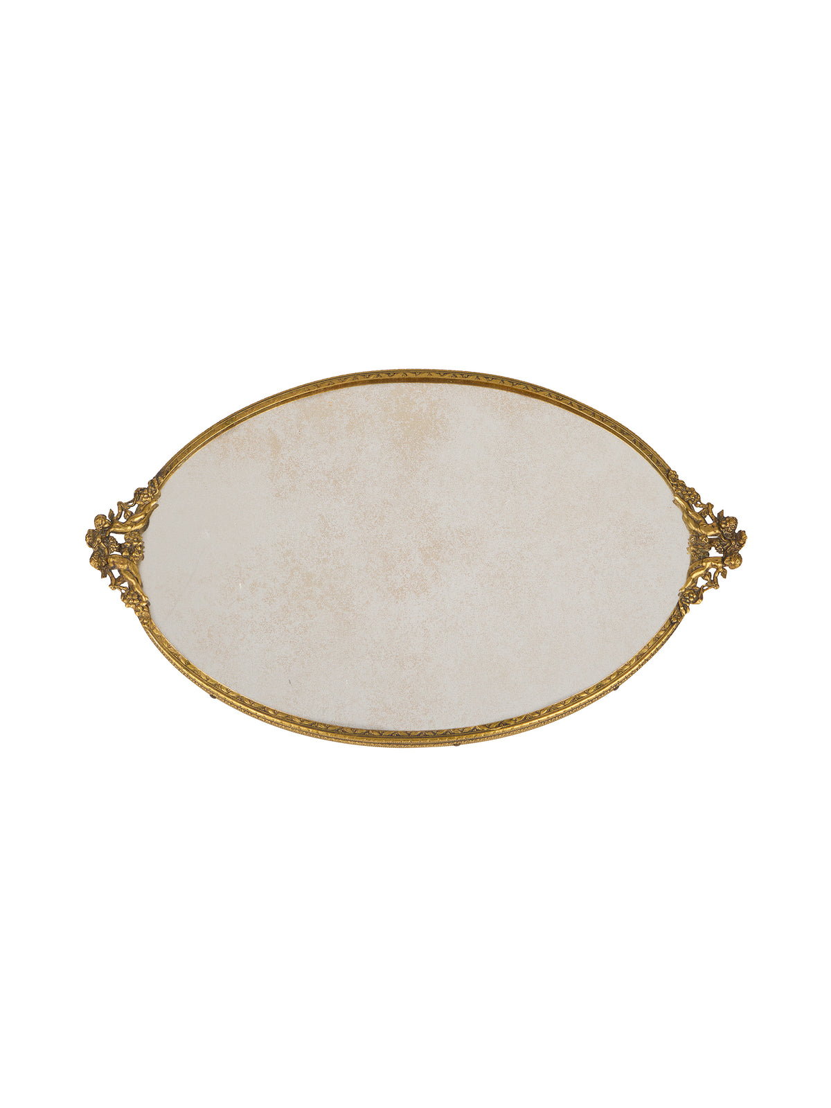 Vintage 1930s Cherub Oval Mirror Tray Weston Table