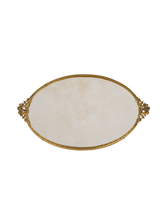 Vintage 1930s Cherub Oval Mirror Tray Weston Table