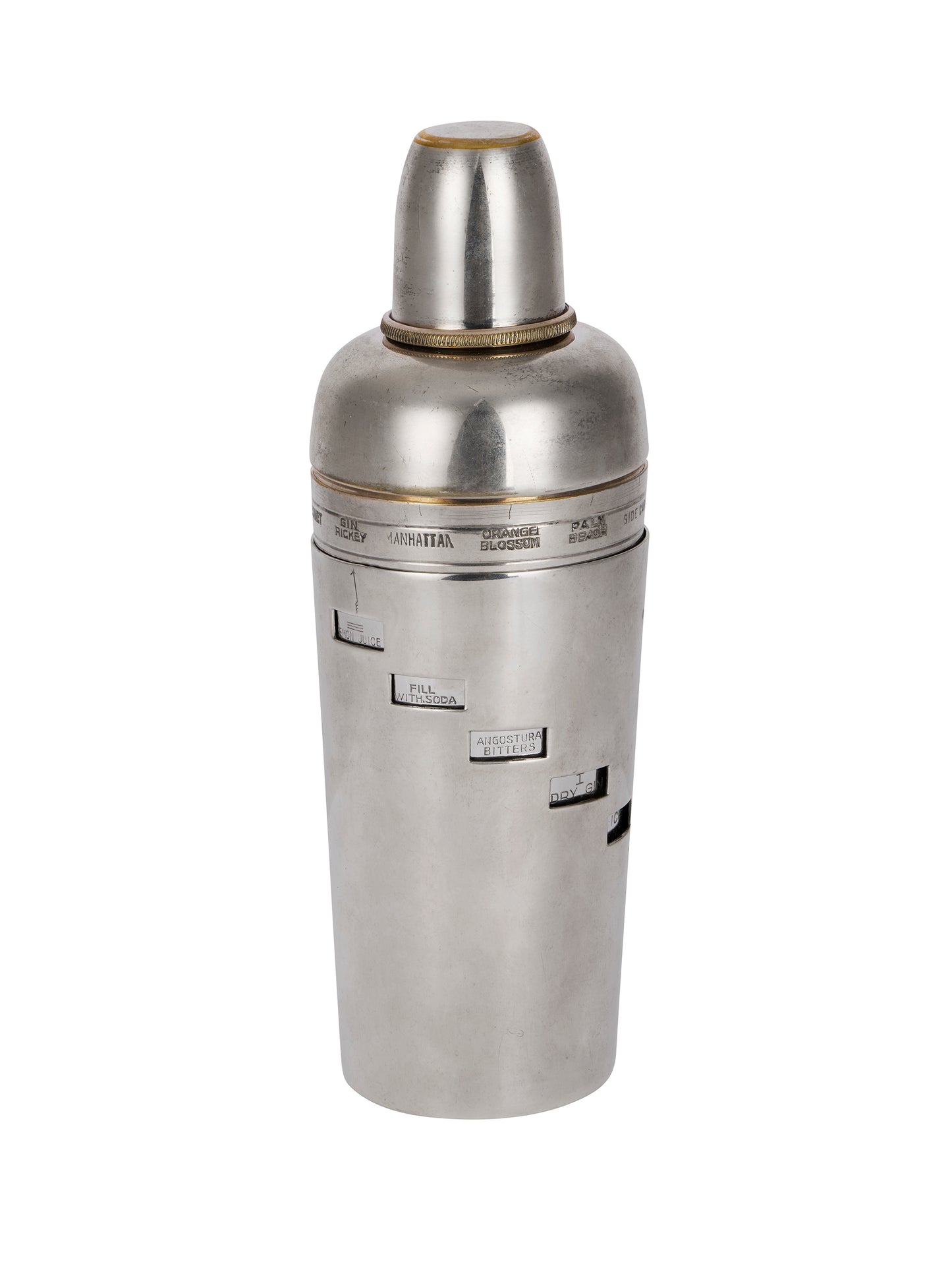 Vintage 1930s Dial a Drink Silver Plate Cocktail Shaker Weston Table