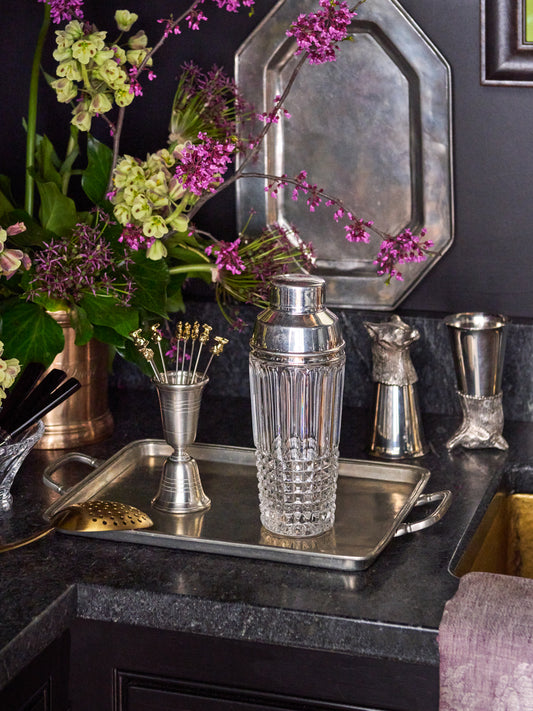Vintage 1930s English Cut Crystal Cocktail Shaker Weston Table