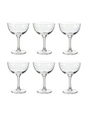 Vintage 1930s English Etched Stars Cocktail Glasses Set of Six Weston Table