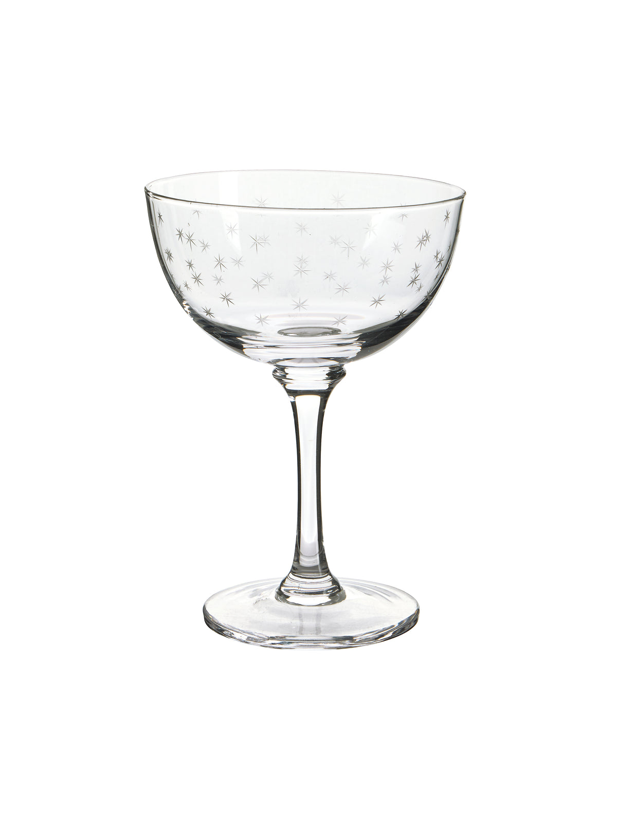 Vintage 1930s English Etched Stars Cocktail Glasses Weston Table