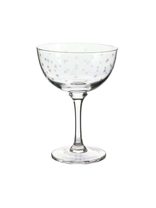 Vintage 1930s English Etched Stars Cocktail Glasses Weston Table