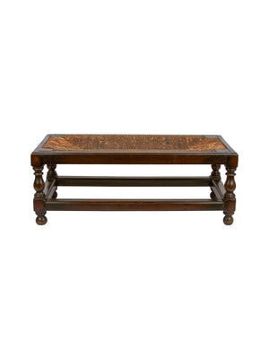  Vintage 1930s English Low Bench with Woven Seat Weston Table 