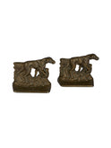 Vintage 1930s English Pointer Bronze Cast Iron Bookends Weston Table