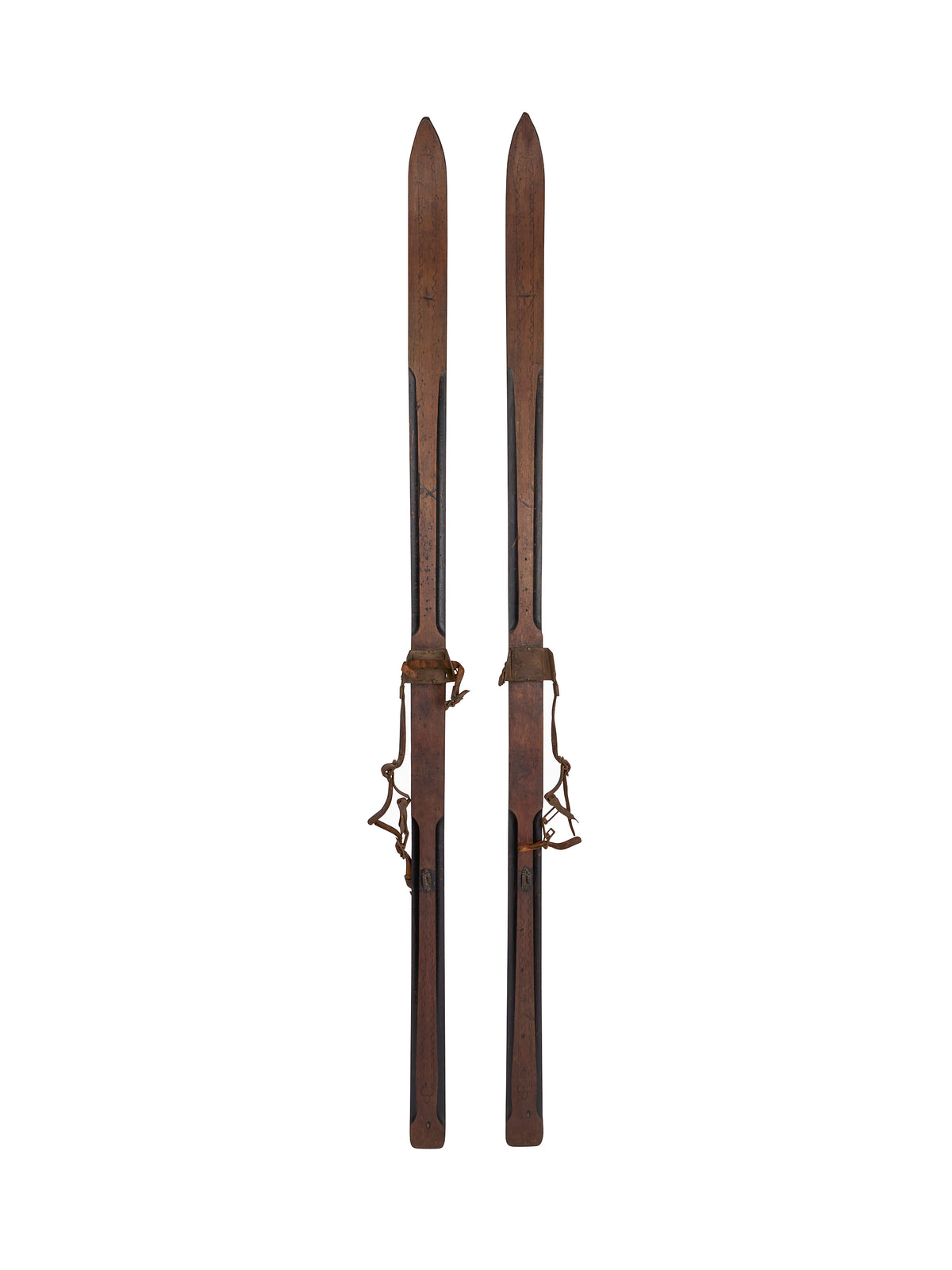 Vintage 1930s Engraved Wooden Skis Weston Table