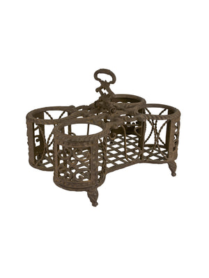  Vintage 1930s French Cast Iron Wine Bottle Holder Weston Table 