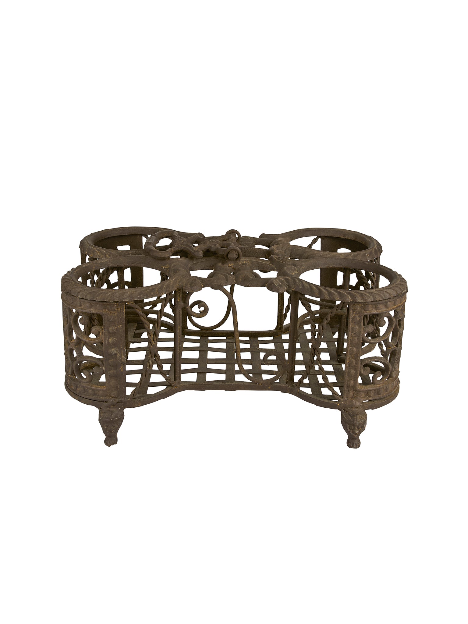 Vintage 1930s French Cast Iron Wine Bottle Holder Weston Table