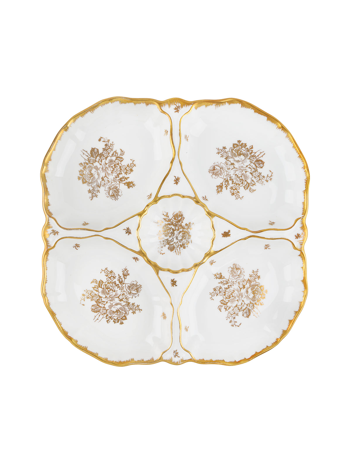 Vintage 1930s French Fonde 22kt Gold Oyster Platter Weston Table