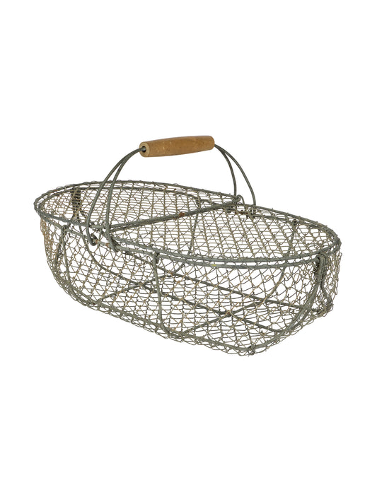 Vintage 1930s French Lidded Wire Oyster Basket Weston Table