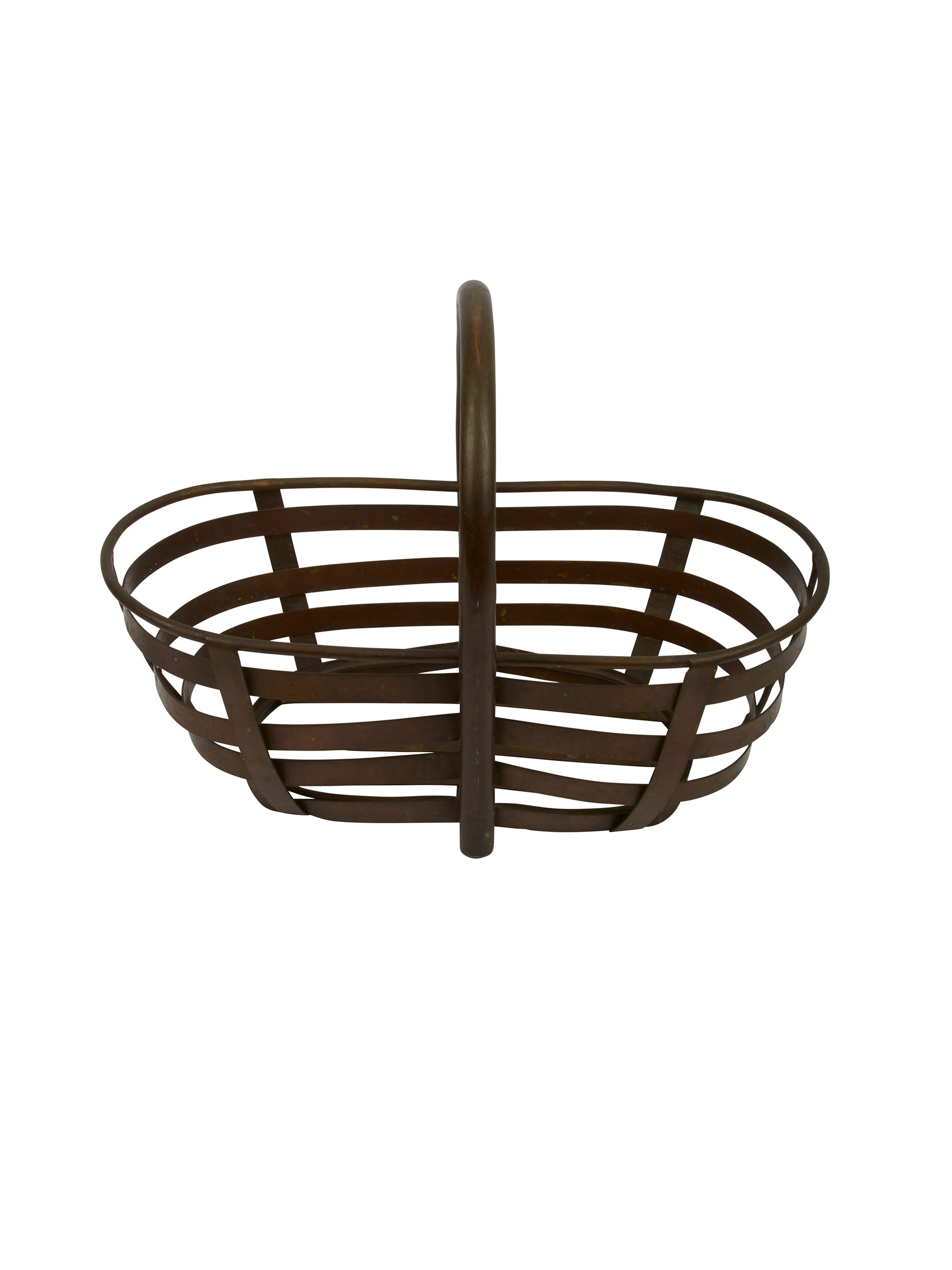 Vintage 1930s French Metal Slatted Potato Basket Weston Table