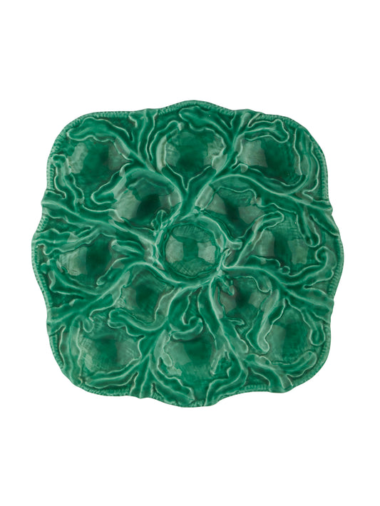 Vintage 1930s French Scalloped Square Oyster Plate Weston Table