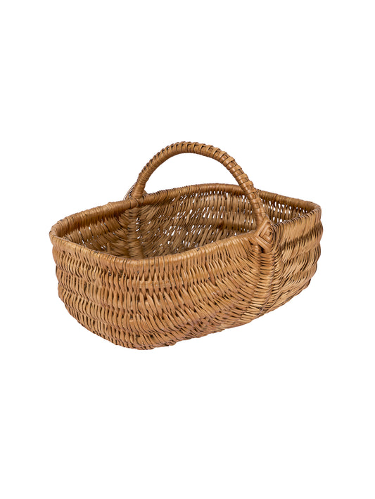 Vintage 1930s French Short Handled Wooden Gathering Basket Weston Table