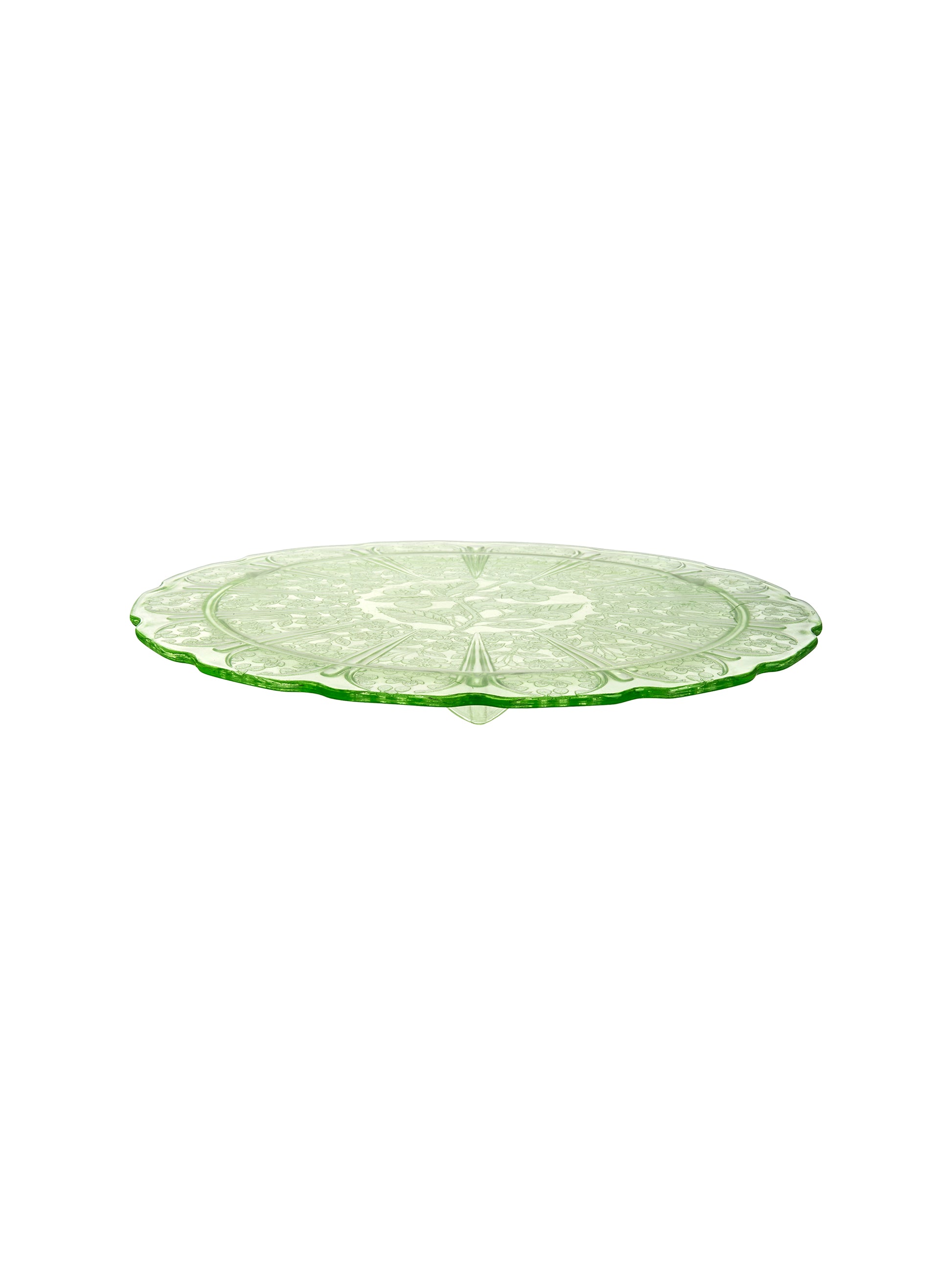 Vintage 1930s Green Cherry Blossom Cake Plate Weston Table
