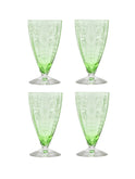 DALLAS Vintage 1930s Green Fostoria Versailles Tumblers Set of Four Weston Table