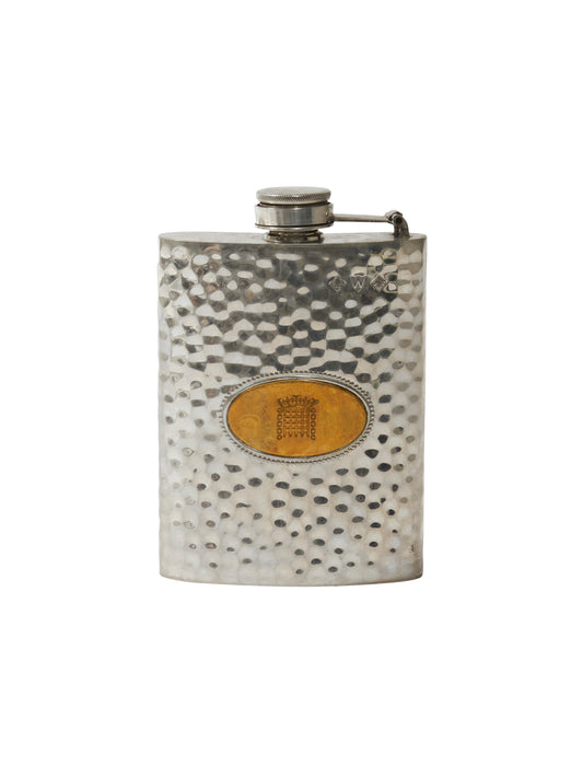 Vintage 1930s Hammered Silver Flask Weston Table