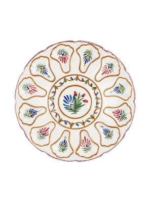  Vintage 1930s Henriot Quimper Floral Master Oyster Platter Weston Table 