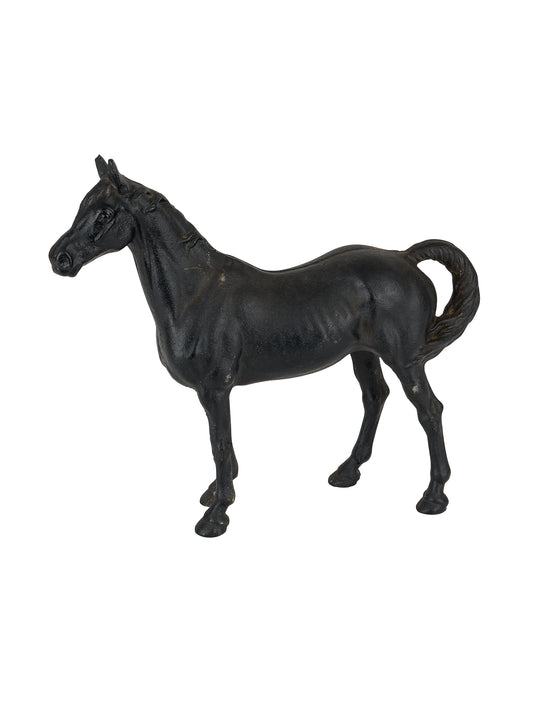 Vintage 1930s Hubley Black Thoroughbred Cast Iron Doorstop One Weston Table